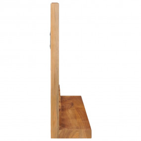 Wall Mirror Natural Teak Solid Teak Wood 23.6 in Wall M...