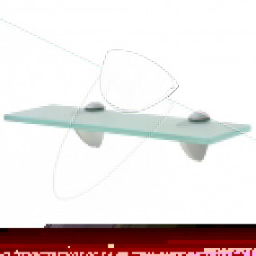 Floating Shelf Set of 2 Clear Tempered glass, Zinc allo...