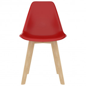 Dining Chair Set of 2 Red Polypropylene Standard Ergono...