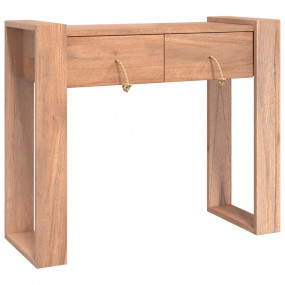 Console Table Teak Solid Teak Wood 35.4 in Console Tabl...