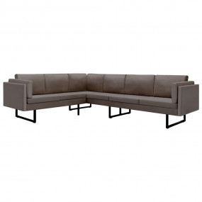 Sofa Taupe Wood Large Seats Many Corner Sofa Modern Sof...