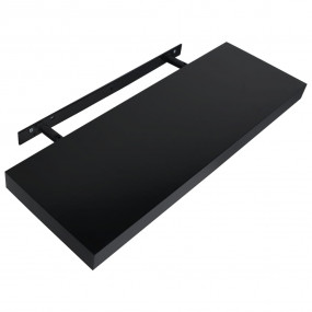 Wall Mounted Shelf Set of 2 Black MDF 23.6 in x 7.9 in ...