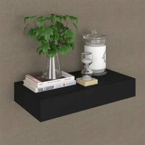 Wall Mounted Shelf Black MDF with paint Medium Wall Mou...