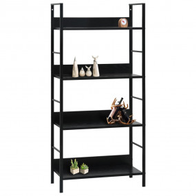 Shelf Cabinet Black Engineered Wood, Steel Medium Shelf...