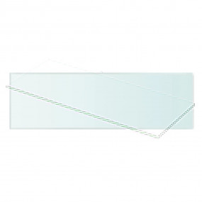Glass Panel Set of 2 Clear Tempered Glass 19.7x5.9 in D...
