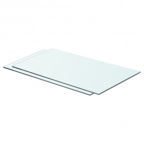 Glass Panel Set of 2 Clear Tempered glass 23.6 x 11.8 i...