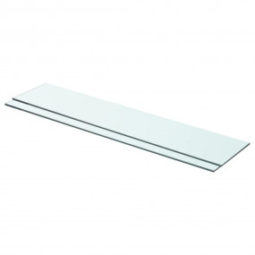 Glass Panel Set of 2 Clear Tempered glass 27.6 x 5.9 in...