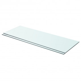 Glass Panel Set of 2 Clear Toughened glass 27.6 x 9.8 i...