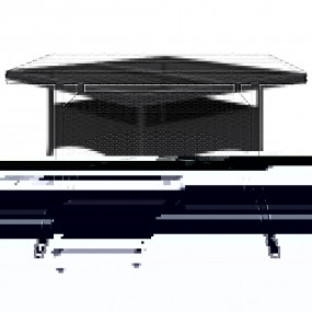 Dining Set Black Poly rattan Large Removable Covers