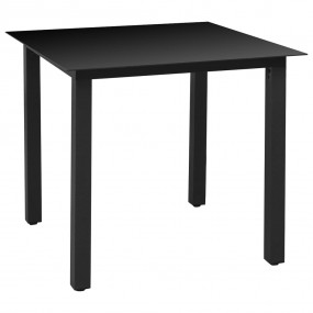 Dining Set Black PE Rattan Medium Foldable Outdoor Dini...
