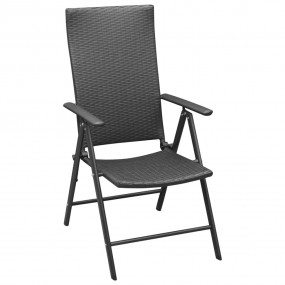 Dining Set Black PE rattan, aluminum, WPC Medium Lightw...