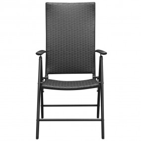 Dining Set Black PE rattan, Aluminum, WPC 9 Piece Set
