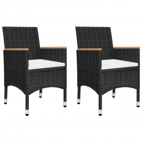 Bistro Set Black, Cream white