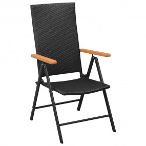 Dining Set Black and Brown PE Rattan, WPC, Aluminum Med...