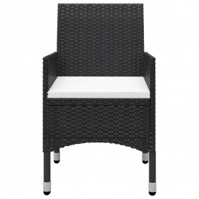 Bistro Set Black Poly rattan Small Foldable Bistro Set ...