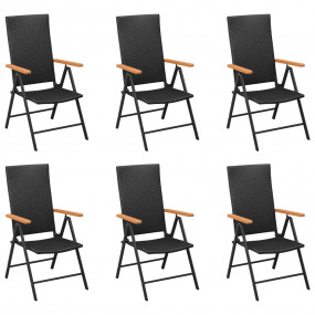 Dining Set Black and Brown Aluminum Frame, PE Rattan, W...