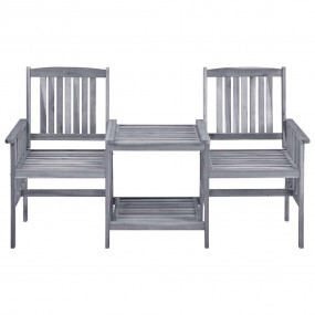 Garden Chair With Tea Table Grey