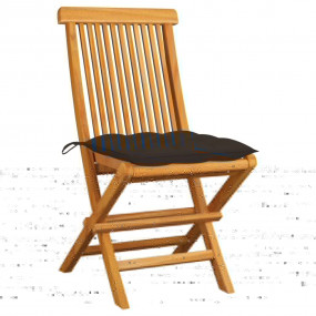 Patio Chair Set of 2 Taupe Teak wood Medium Foldable