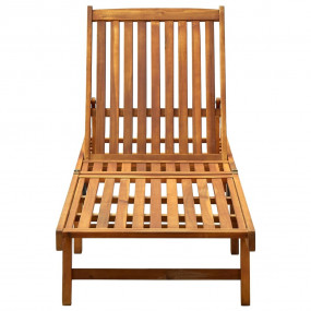 Sunlounger Wood Brown Solid acacia wood Standard