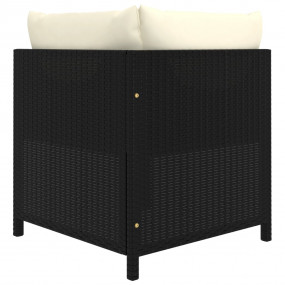 Garden Lounge Set Black Polyethylene rattan Regular Mod...