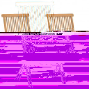 Patio Chair Set of 2 Natural Teak Teak wood Standard Fo...