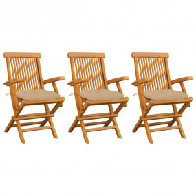 Patio Chair Set of 3 Teak