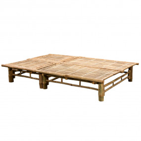 Sun Lounger Natural Bamboo Medium Multi-Position Backre...