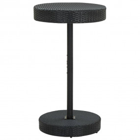 Garden Bar Set Black PE rattan, powder-coated steel, po...