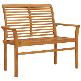 Patio Bench Natural wood, bright green cushion Smooth t...