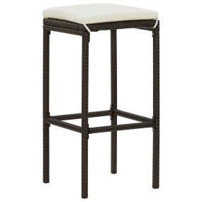 Garden Bar Set Brown PE rattan, powder-coated steel Foo...