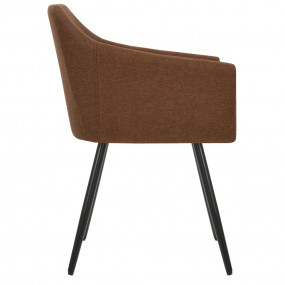 Chair Set of 4 Brown Fabric (100% polyester), metal Med...