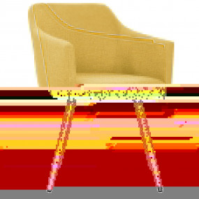 Dining Chair Set of 4 Yellow Fabric (100% polyester), M...