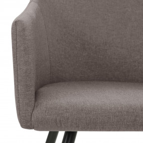 Dining Chair Set of 4 Taupe Fabric (100% polyester), me...