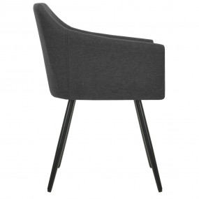 Dining Chair Set of 6 Dark Grey Fabric (100% polyester)...