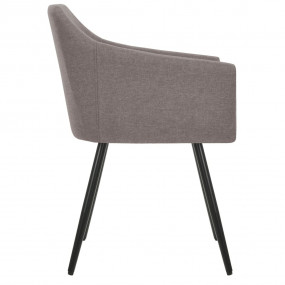 Dining Chair Set of 6 Taupe Polyester fabric, Metal Sta...