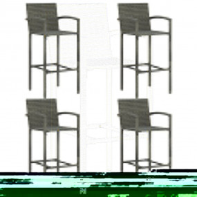 Garden Bar Set Grey PE rattan, powder-coated steel Larg...