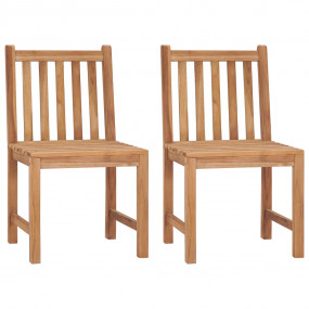 Patio Chair Set of 2 Teak Solid Teak Wood Standard Dura...