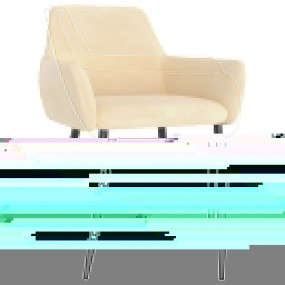 Chair Set of 4 Cream Velvet (100% polyester), metal Sta...
