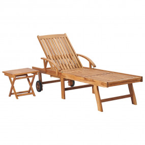 Sun Lounger Blue, Teak