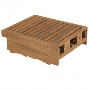 Sun Lounger Green Solid Acacia Wood Large Foldable Sun ...