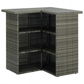Garden Bar Set Grey Poly rattan, powder-coated steel, 1...