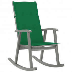 Wooden Rocking Chair Grey Solid Acacia wood Large Rocki...