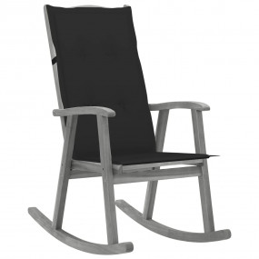 Rocking Chair Grey Solid acacia wood, 100% polyester Me...