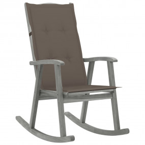 Wooden Rocking Chair Grey Solid acacia wood Medium