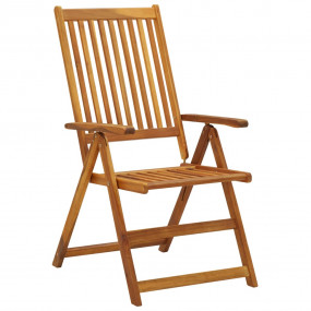Garden Chair Set of 4 Brown Solid Acacia wood Standard ...