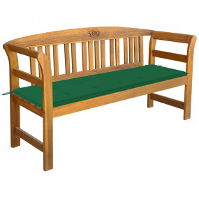 Garden Bench Brown, Green Solid acacia wood, Polyester ...