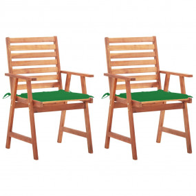 Outdoor Chair Set of 2 Green, Brown