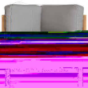 Garden Bench Dark grey cushions and natural teak wood T...