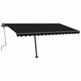 Retractable Awning Gray Powder-coated aluminum 177.2 x ...