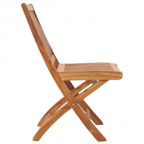Garden Chair Set of 6 Brown Fine sanded teak hardwood S...